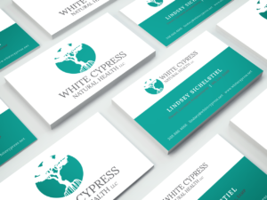 white cypress natural health business card mockups